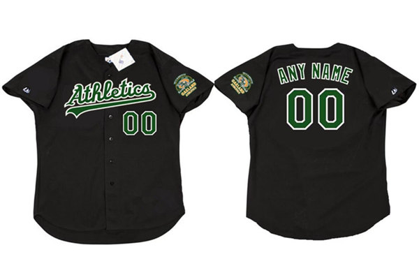 Men's Oakland Athletics ACTIVE PLAYER Custom Black Throwback Stitched Baseball Jersey